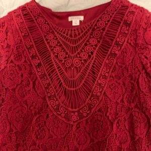 Red lace dress